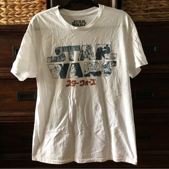Star Wars Anime spell out short sleeve graphic tee in size L - Picture 1 of 4